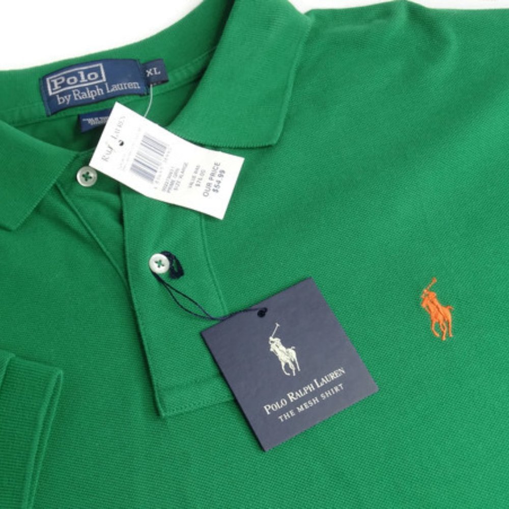 NEW Polo Ralph Lauren Men's XL Classic Fit Mesh Shirt Green Short Sleeve